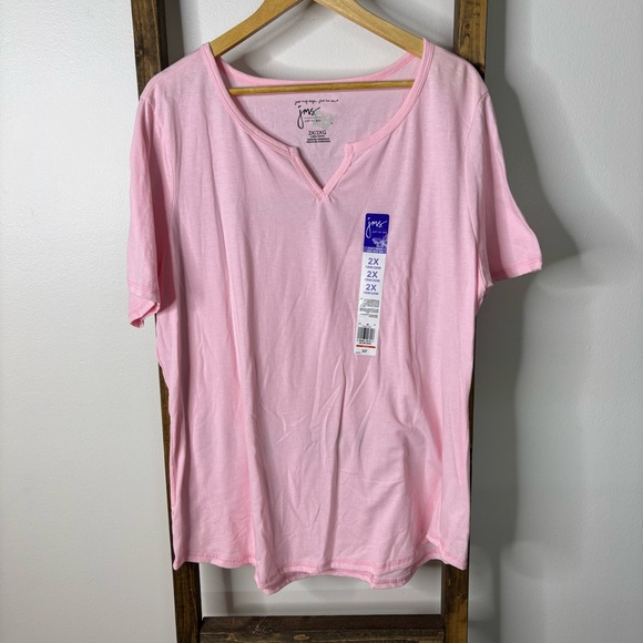 JMS Pink V-Neck Women's Top - Picture 1 of 4